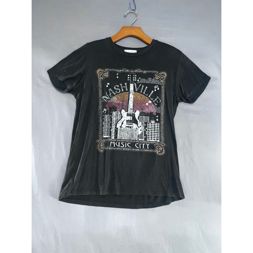 Altar'd State Nashville Music City Graphic Tee Charcoal Gray XS Made in USA